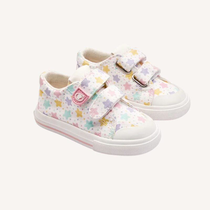 Sneakers bimba con stelle multicolor