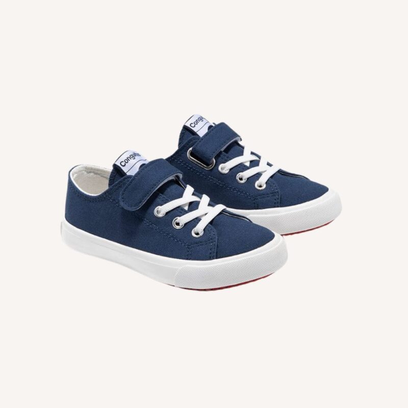 Sneakers in tela navy con strappi