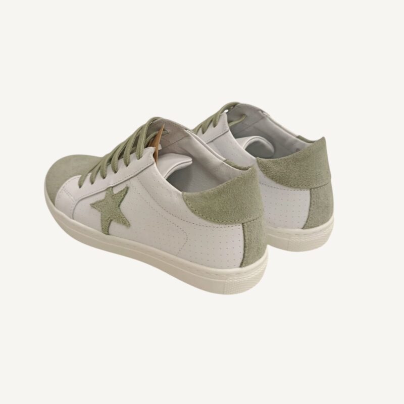 Sneakers bianca e verde - immagine 4