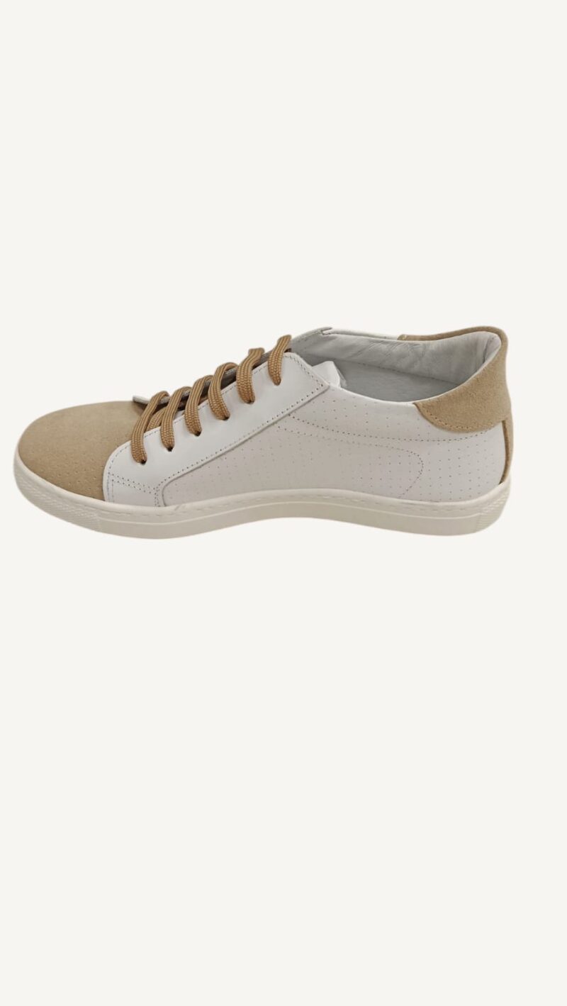 Sneakers bianca e beige - immagine 4