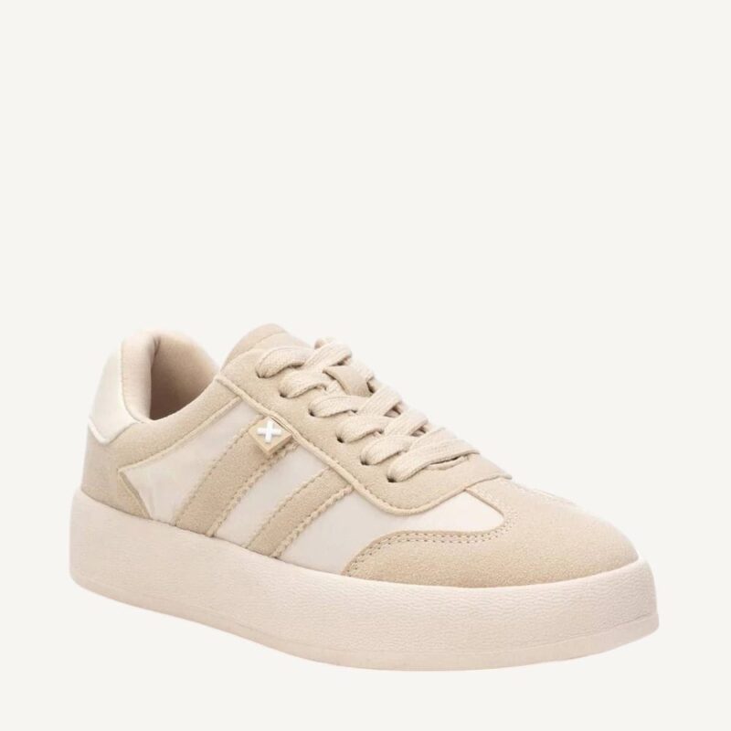 Sneakers in tessuto beige - immagine 4