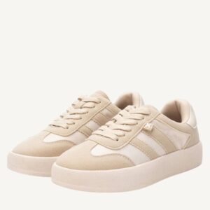 Sneakers in tessuto beige