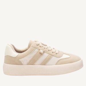 Sneakers in tessuto beige - immagine 2