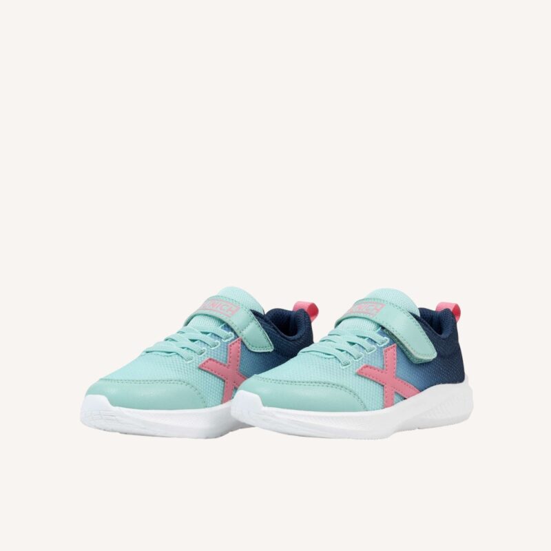 Sneakers sportiva bicolore verde acquamarina/blu