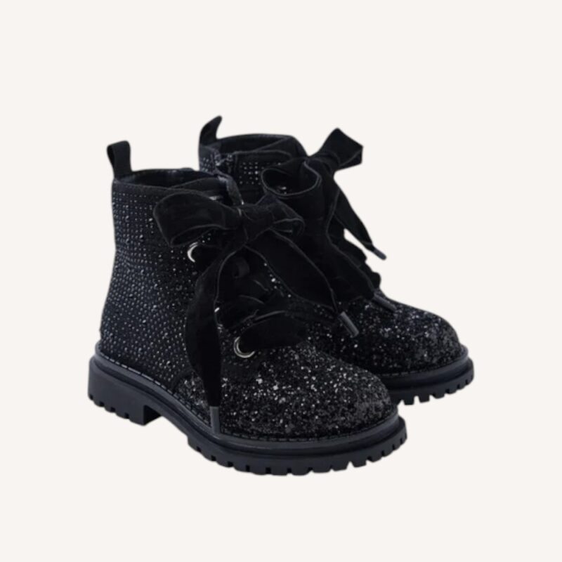 Stivale shine e strass nero