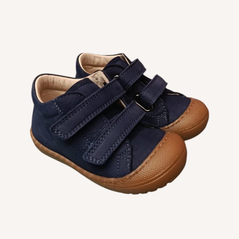 Scarpa primi passi artigianale Rossano blu
