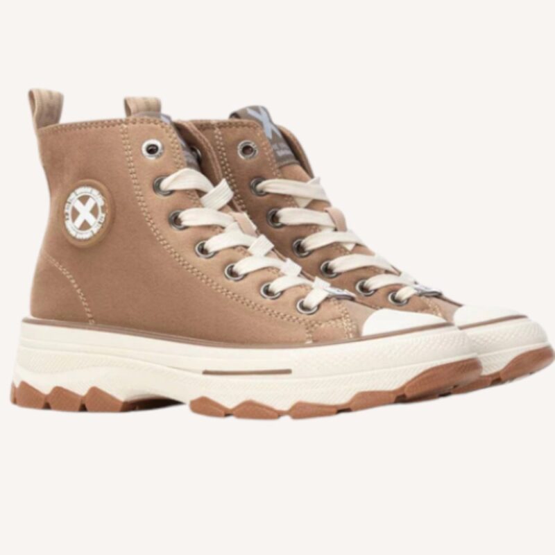 Sneakers alta cammello