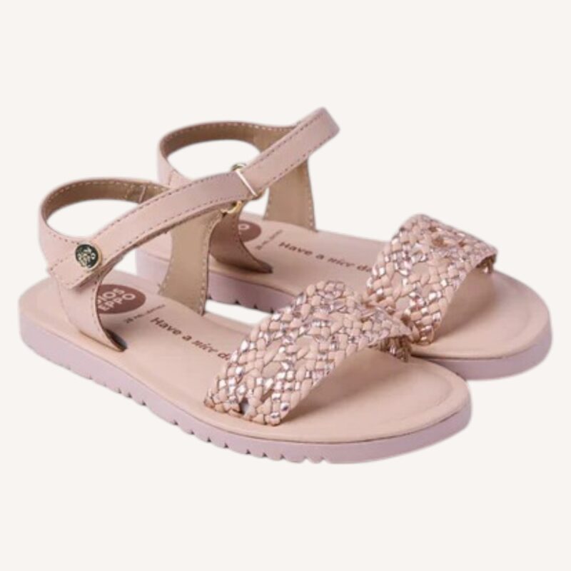 Sandalo in pelle intrecciata