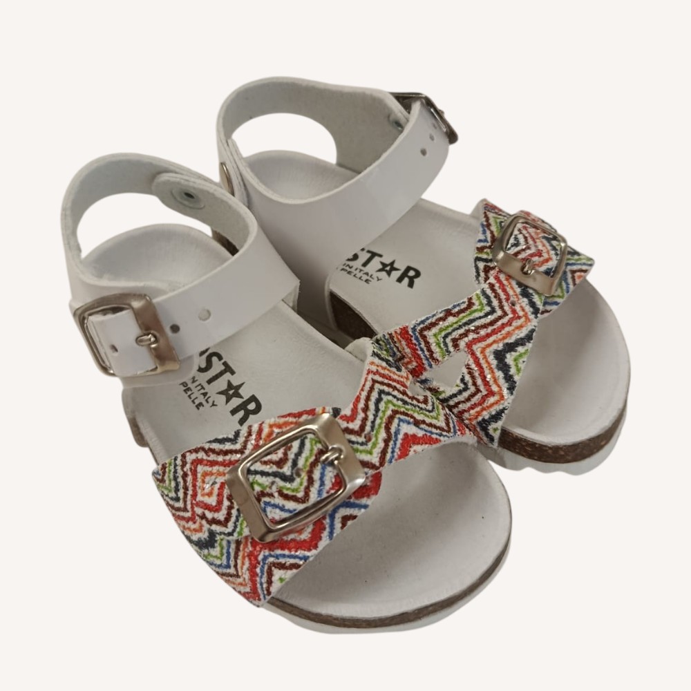 Sandalo birken bianco e multicolor