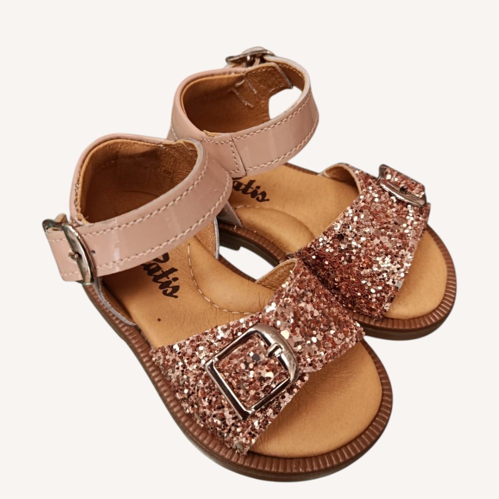 Sandalo primi passi rosa glitter